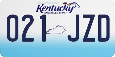 KY license plate 021JZD