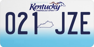 KY license plate 021JZE
