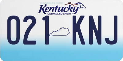 KY license plate 021KNJ