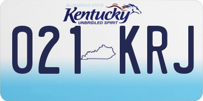 KY license plate 021KRJ