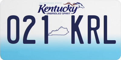 KY license plate 021KRL