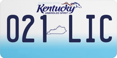 KY license plate 021LIC