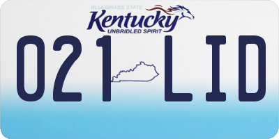 KY license plate 021LID