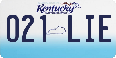 KY license plate 021LIE