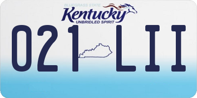 KY license plate 021LII