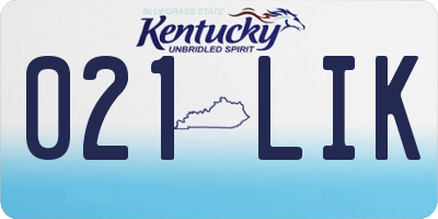KY license plate 021LIK