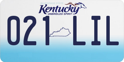 KY license plate 021LIL