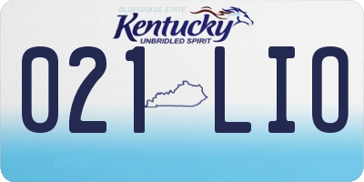 KY license plate 021LIO