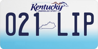 KY license plate 021LIP