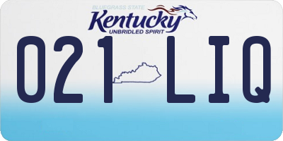 KY license plate 021LIQ