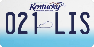 KY license plate 021LIS