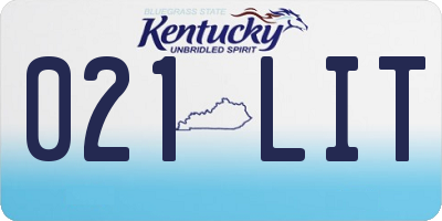KY license plate 021LIT