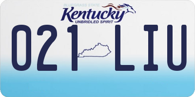 KY license plate 021LIU