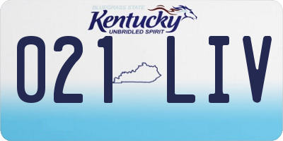 KY license plate 021LIV