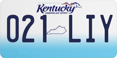 KY license plate 021LIY