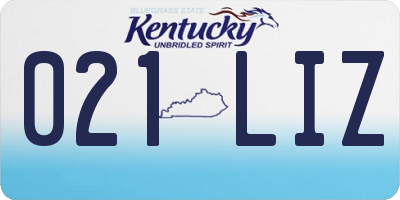 KY license plate 021LIZ