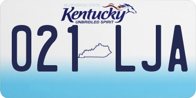 KY license plate 021LJA