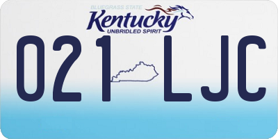 KY license plate 021LJC