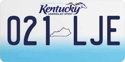 KY license plate 021LJE