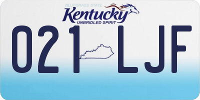 KY license plate 021LJF