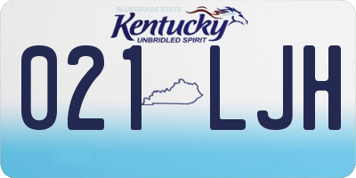 KY license plate 021LJH