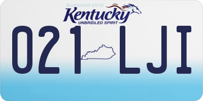 KY license plate 021LJI