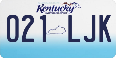 KY license plate 021LJK