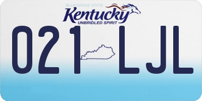 KY license plate 021LJL