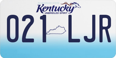 KY license plate 021LJR