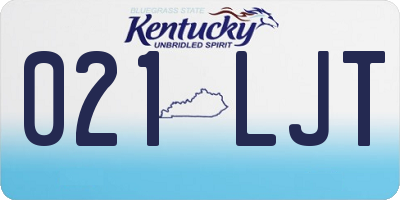 KY license plate 021LJT