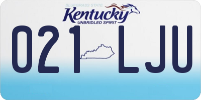 KY license plate 021LJU