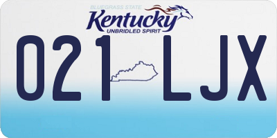 KY license plate 021LJX