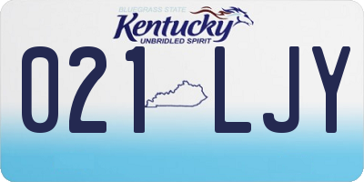 KY license plate 021LJY