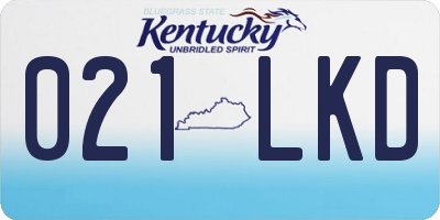 KY license plate 021LKD
