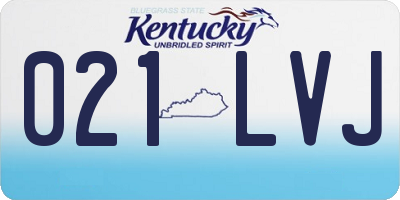 KY license plate 021LVJ