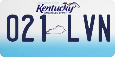 KY license plate 021LVN