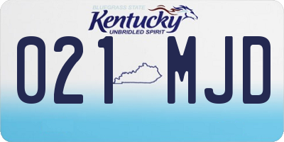 KY license plate 021MJD