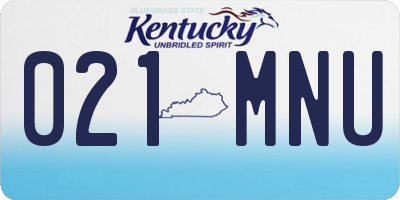 KY license plate 021MNU