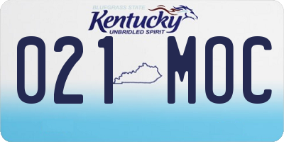 KY license plate 021MOC