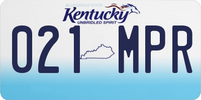 KY license plate 021MPR