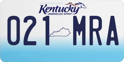 KY license plate 021MRA