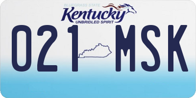 KY license plate 021MSK