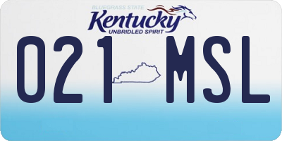 KY license plate 021MSL