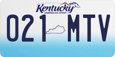 KY license plate 021MTV