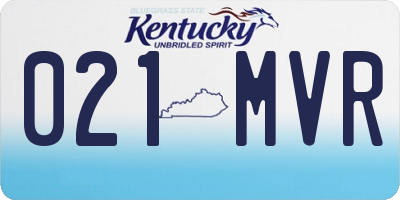 KY license plate 021MVR