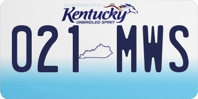 KY license plate 021MWS