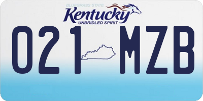 KY license plate 021MZB