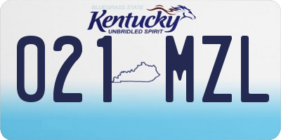 KY license plate 021MZL