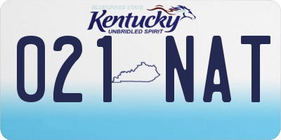 KY license plate 021NAT