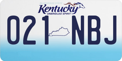 KY license plate 021NBJ